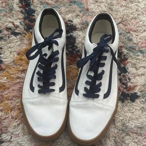 Vans Men's White and Black Sneakers